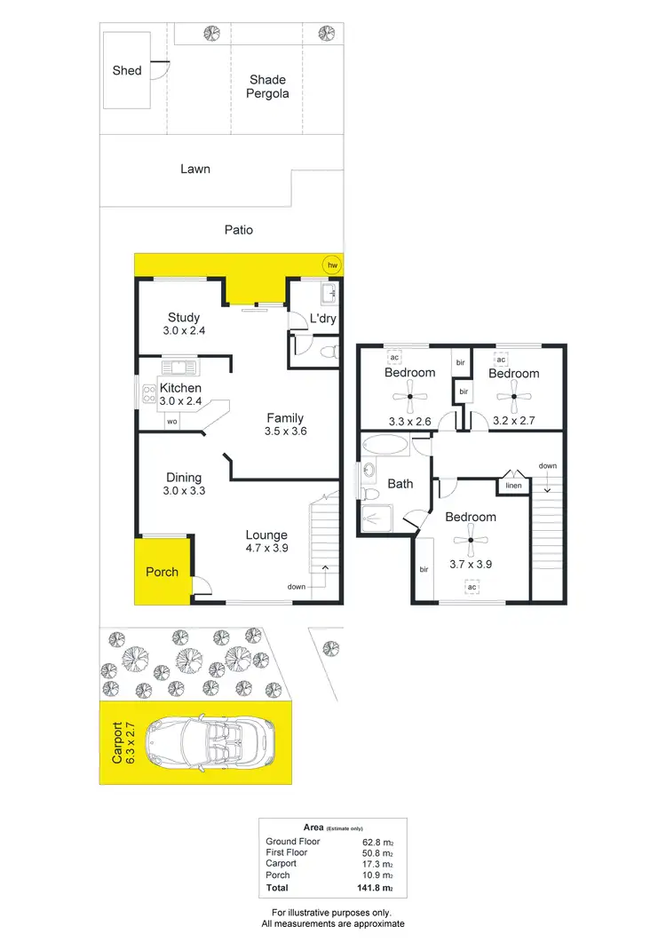 Floorplan of Homely townhouse listing, 2/47 York Avenue, Clovelly Park SA 5042