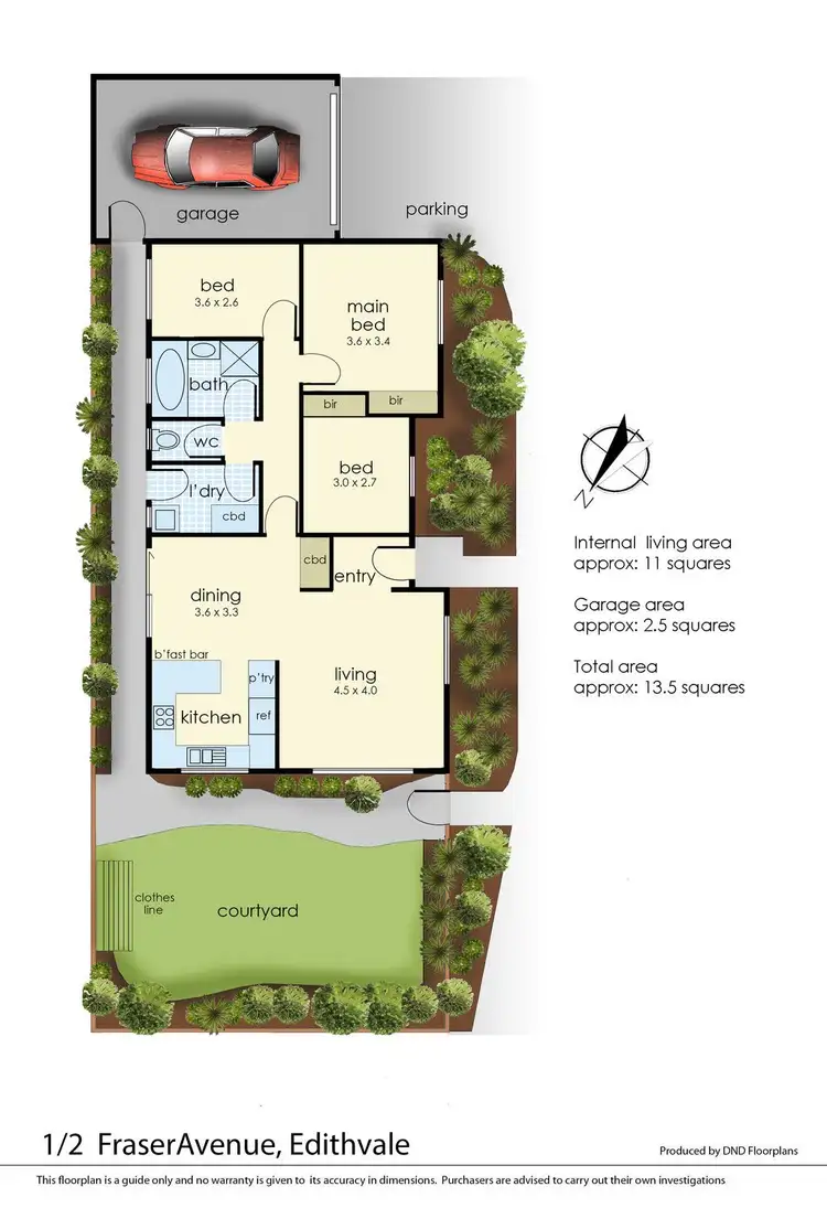 Floorplan of Homely townhouse listing, 1/2 Fraser Avenue, Edithvale VIC 3196