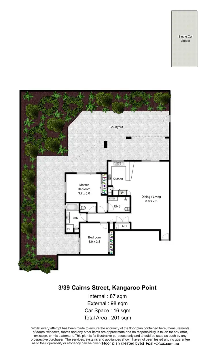 Floorplan of Homely apartment listing, 3/39 Cairns Street, Kangaroo Point QLD 4169