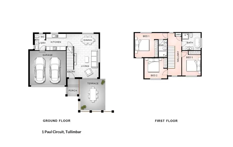 Floorplan of Homely townhouse listing, 1 Paul Circuit, Tullimbar NSW 2527