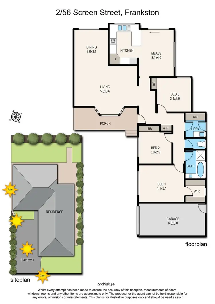 Floorplan of Homely unit listing, 2/56 Screen Street, Frankston VIC 3199