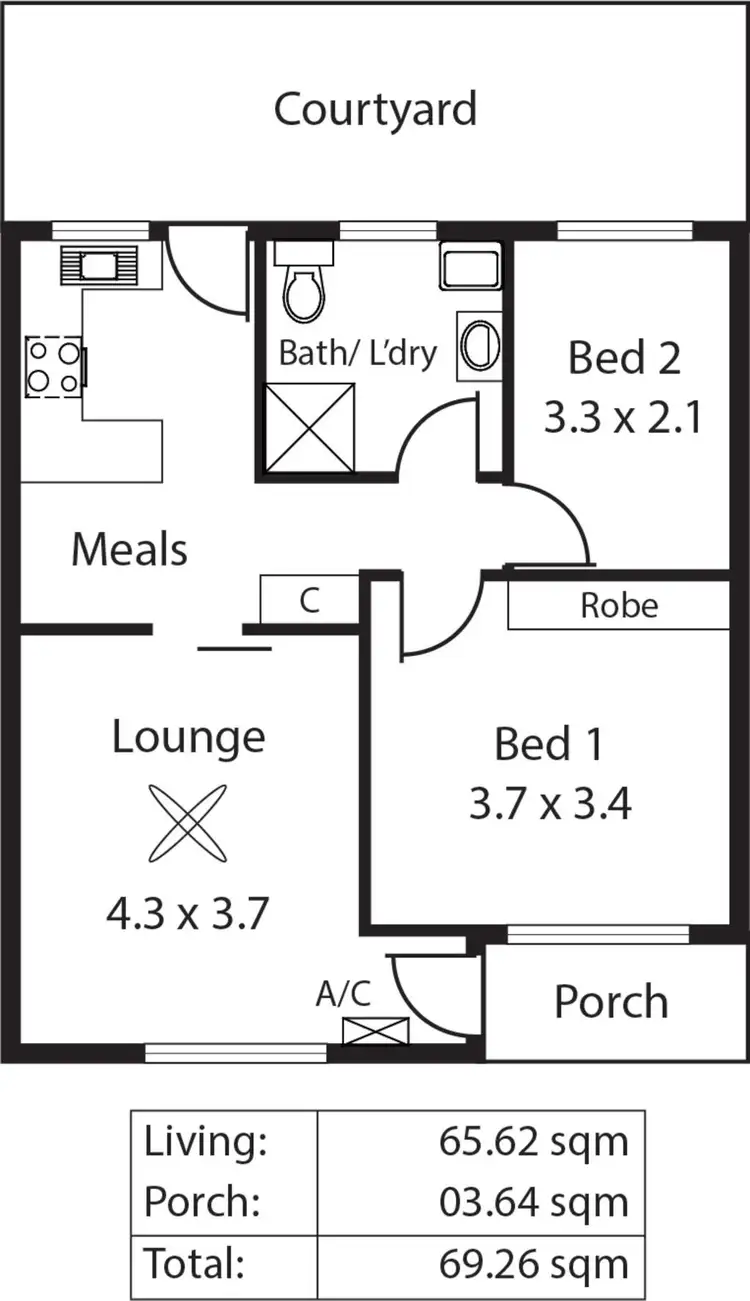 Floorplan of Homely unit listing, 3/698 Marion Road (facing Avalon Road), Marion SA 5043