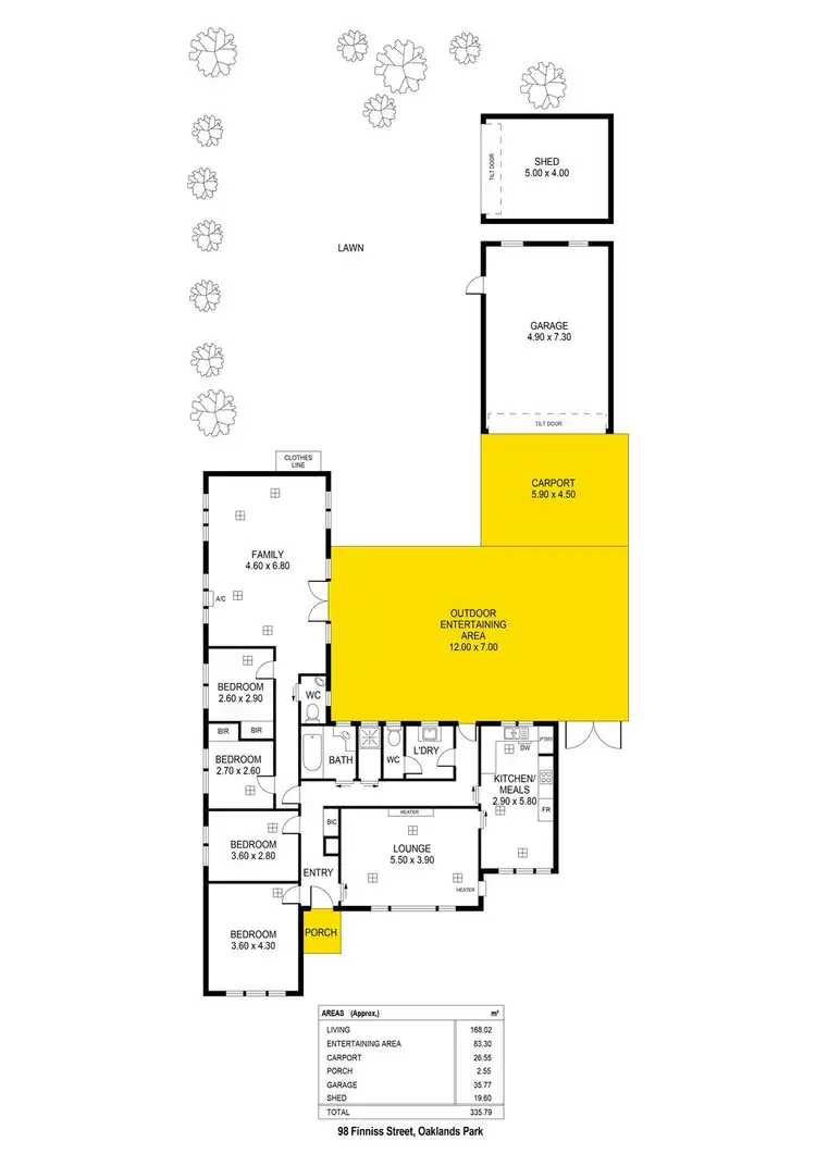 Floorplan of Homely house listing, 98 Finniss Street, Oaklands Park SA 5046