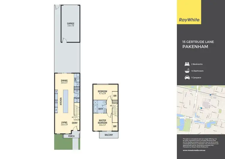 Floorplan of Homely townhouse listing, 15 Gertrude Lane, Pakenham VIC 3810