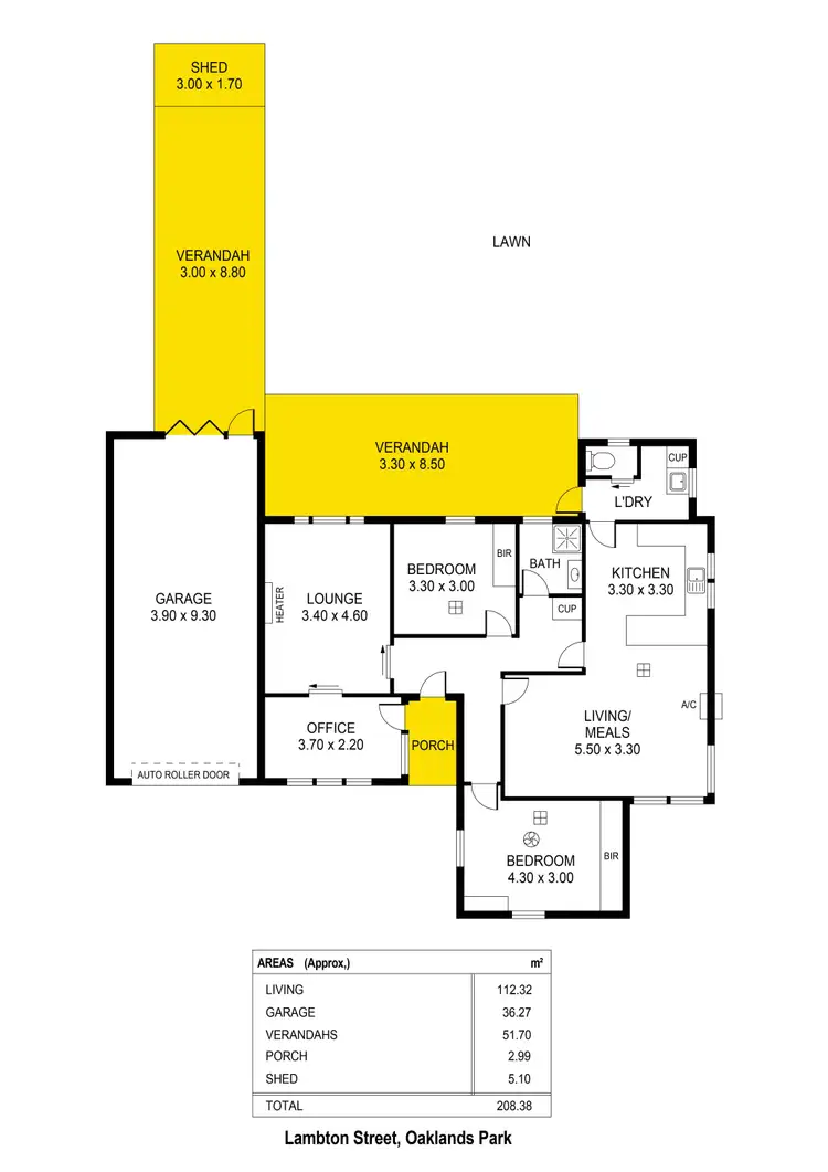 Floorplan of Homely house listing, 5 Lambton Street, Oaklands Park SA 5046
