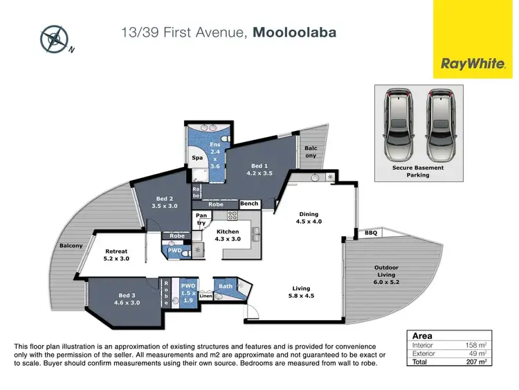 Floorplan of Homely unit listing, 13/39-45 First Avenue, Mooloolaba QLD 4557