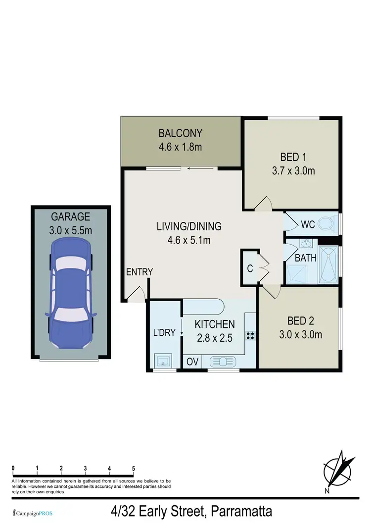 Floorplan of Homely unit listing, 4/32 Early Street, Parramatta NSW 2150