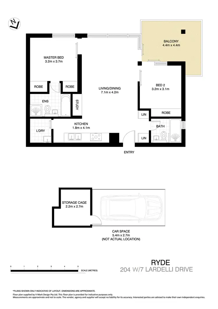 Floorplan of Homely unit listing, 204W/7 Lardelli Drive, Ryde NSW 2112