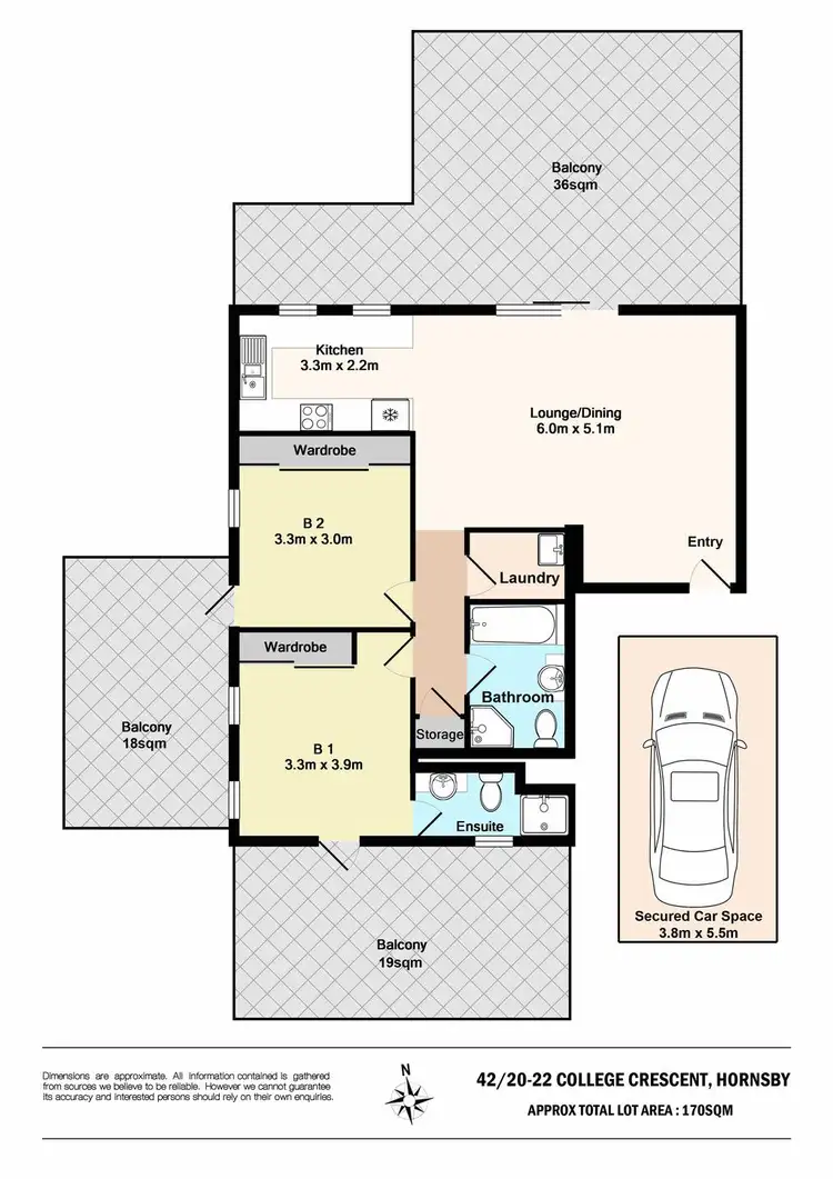 Floorplan of Homely unit listing, 42/20-22 College Crescent, Hornsby NSW 2077