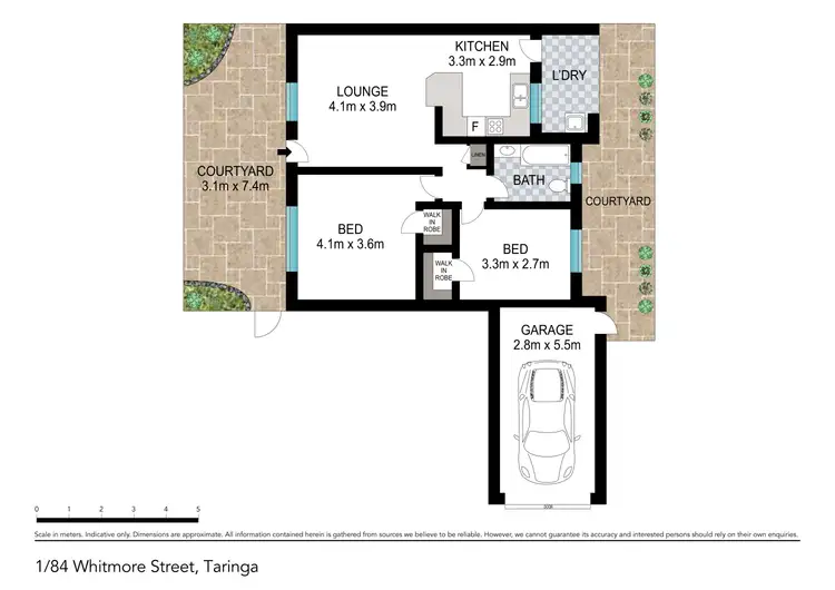 Floorplan of Homely unit listing, 1/84 Whitmore Street, Taringa QLD 4068