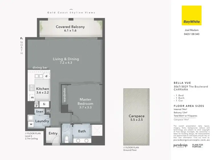 Floorplan of Homely unit listing, 3067/3029 The Boulevard, Carrara QLD 4211