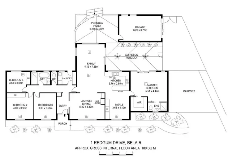 Floorplan of Homely house listing, 1 Redgum Drive, Belair SA 5052