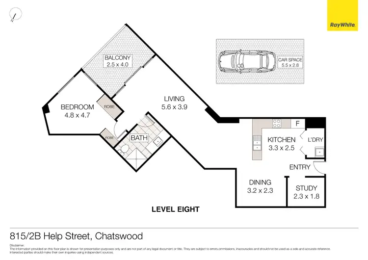 Floorplan of Homely unit listing, 815/2B Help Street, Chatswood NSW 2067