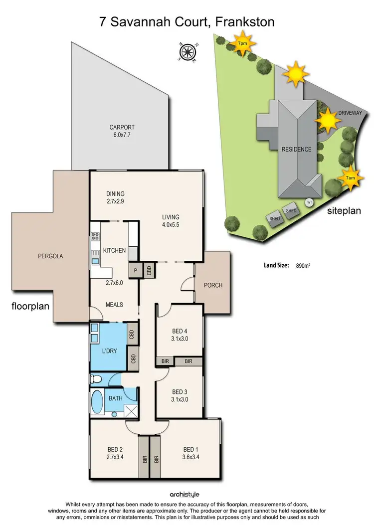 Floorplan of Homely house listing, 7 Savannah Court, Frankston VIC 3199