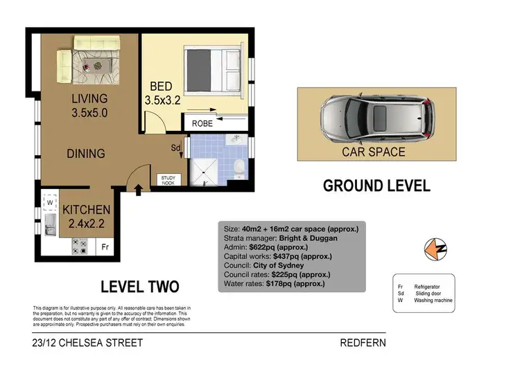 Floorplan of Homely apartment listing, 23/12-16 Chelsea Street, Redfern NSW 2016