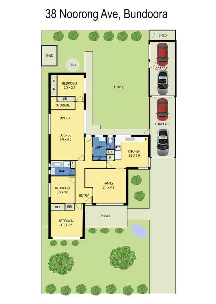 Floorplan of Homely house listing, 38 Noorong Avenue, Bundoora VIC 3083