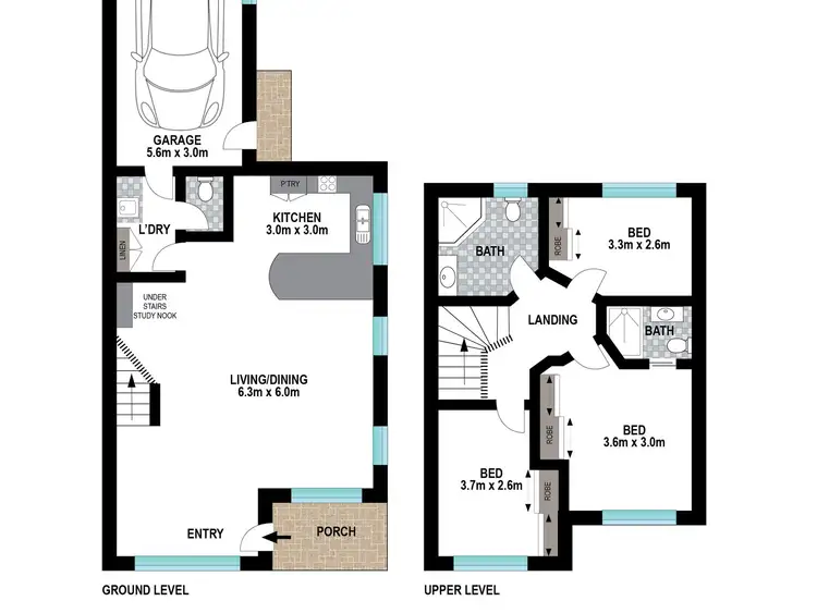 Floorplan of Homely townhouse listing, 1/29 Wallace Street, Moorooka QLD 4105