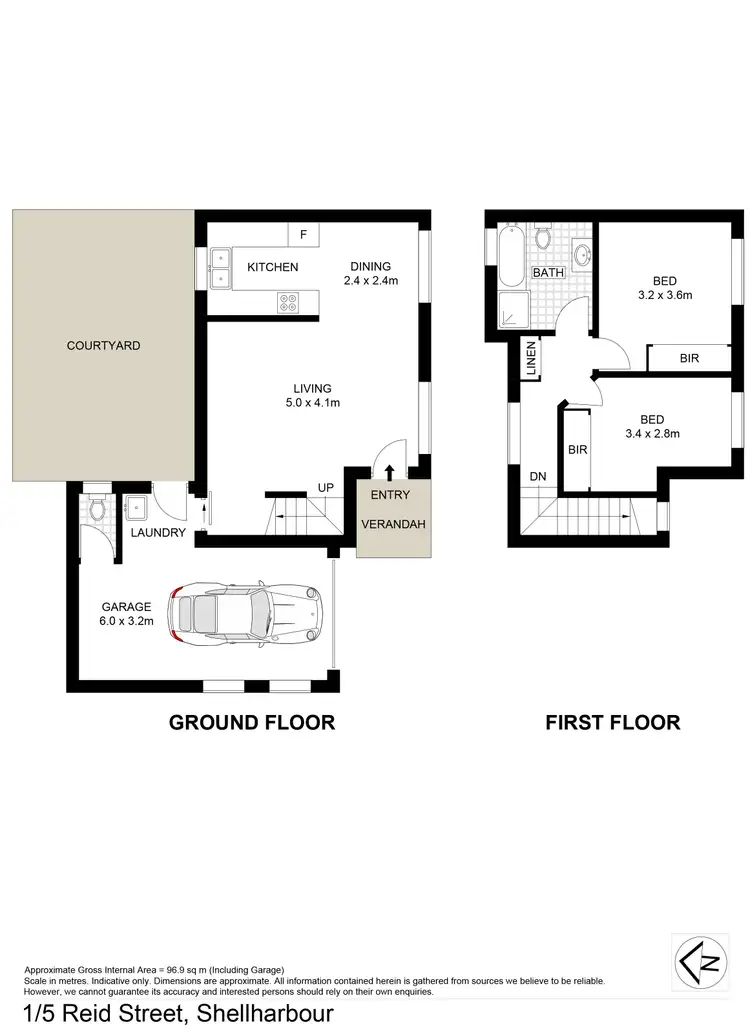 Floorplan of Homely townhouse listing, 1/5 Reid Street, Shellharbour NSW 2529