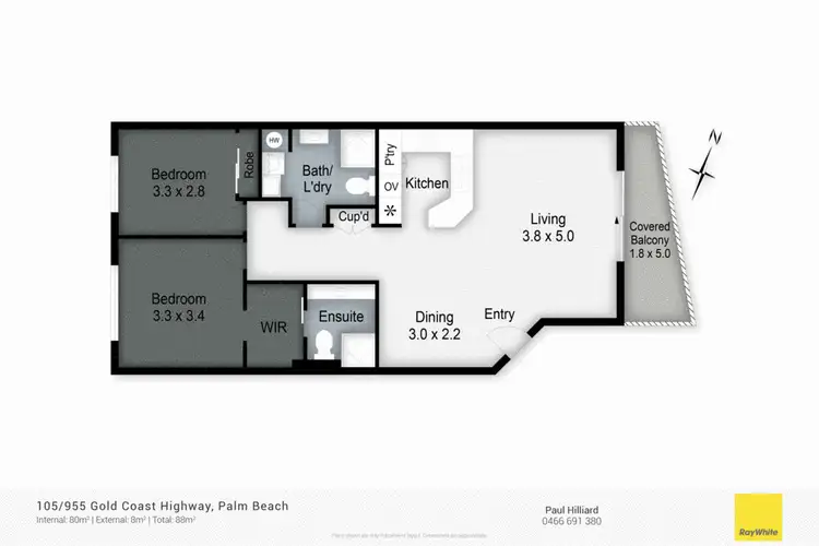 Floorplan of Homely unit listing, 105/955 Gold Coast Highway, Palm Beach QLD 4221