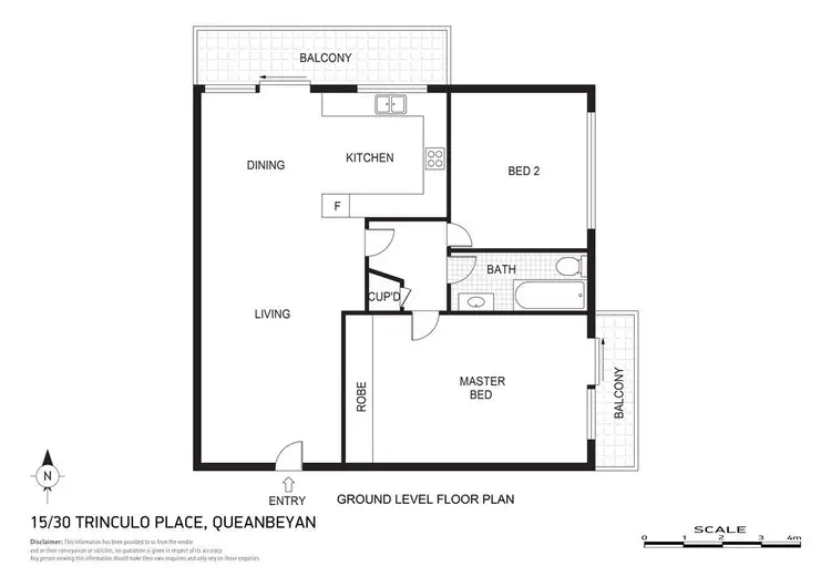 Floorplan of Homely unit listing, 15/30 Trinculo Place, Queanbeyan NSW 2620
