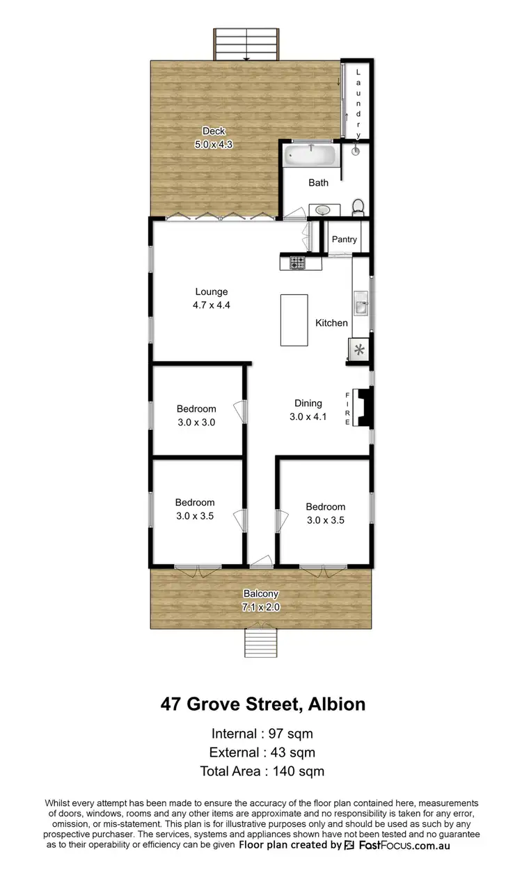 Floorplan of Homely house listing, 47 Grove Street, Albion QLD 4010