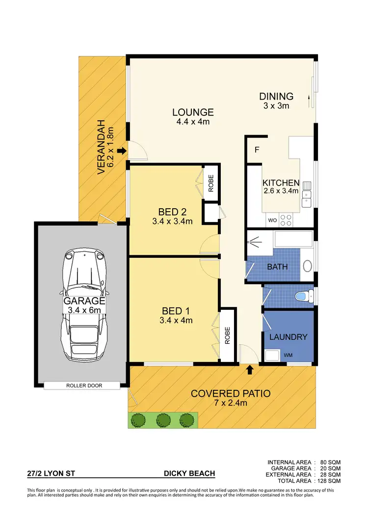 Floorplan of Homely unit listing, Unit 27/2 Lyon Street, Dicky Beach QLD 4551