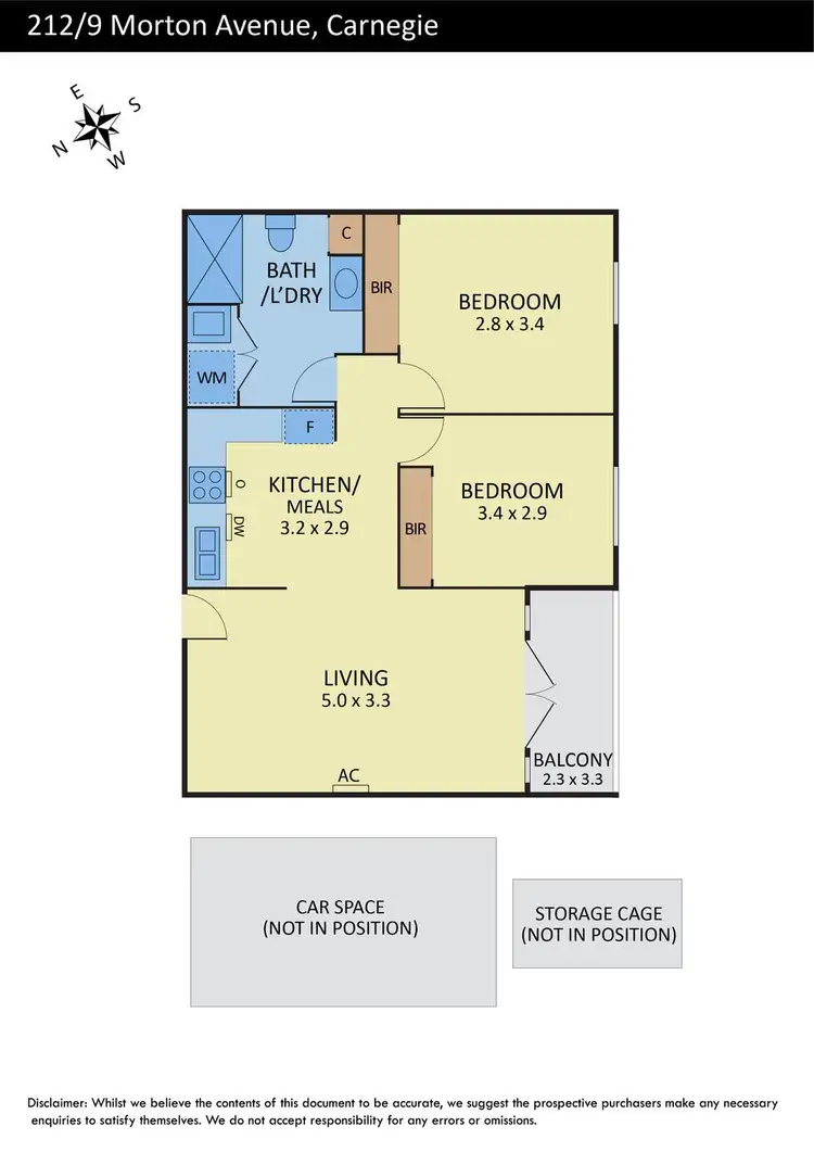 Floorplan of Homely apartment listing, 212/9 Morton Avenue, Carnegie VIC 3163