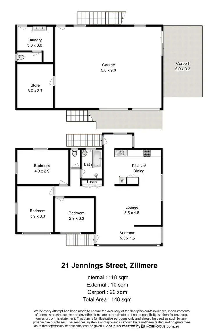 Floorplan of Homely house listing, 21 Jennings Street, Zillmere QLD 4034