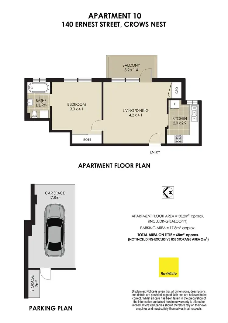 Floorplan of Homely apartment listing, 10/140 Ernest Street, Crows Nest NSW 2065