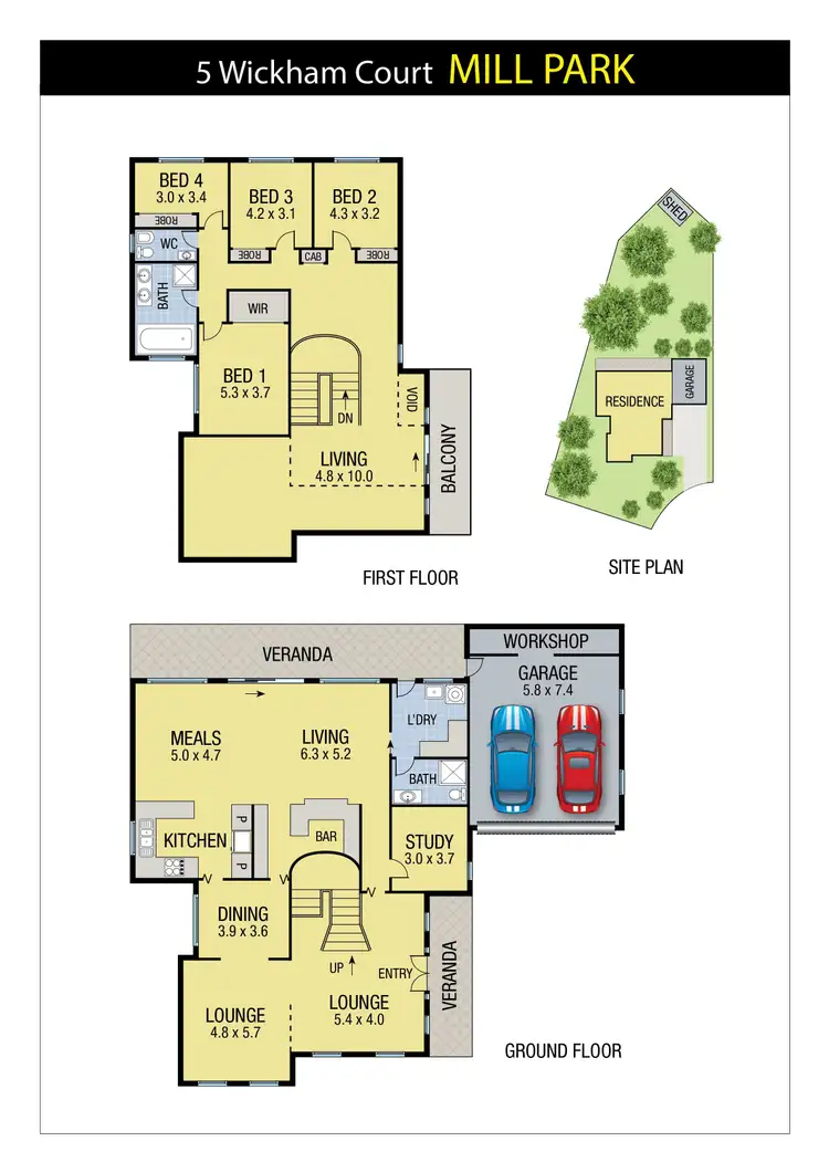 Floorplan of Homely house listing, 5 Wickham Court, Mill Park VIC 3082