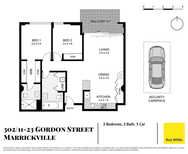 Floorplan of Homely apartment listing, 302/11-23 Gordon Street, Marrickville NSW 2204