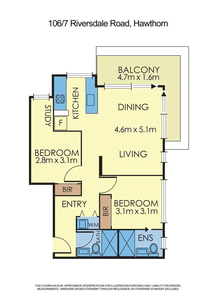 Floorplan of Homely apartment listing, 106/7 Riversdale Road, Hawthorn VIC 3122