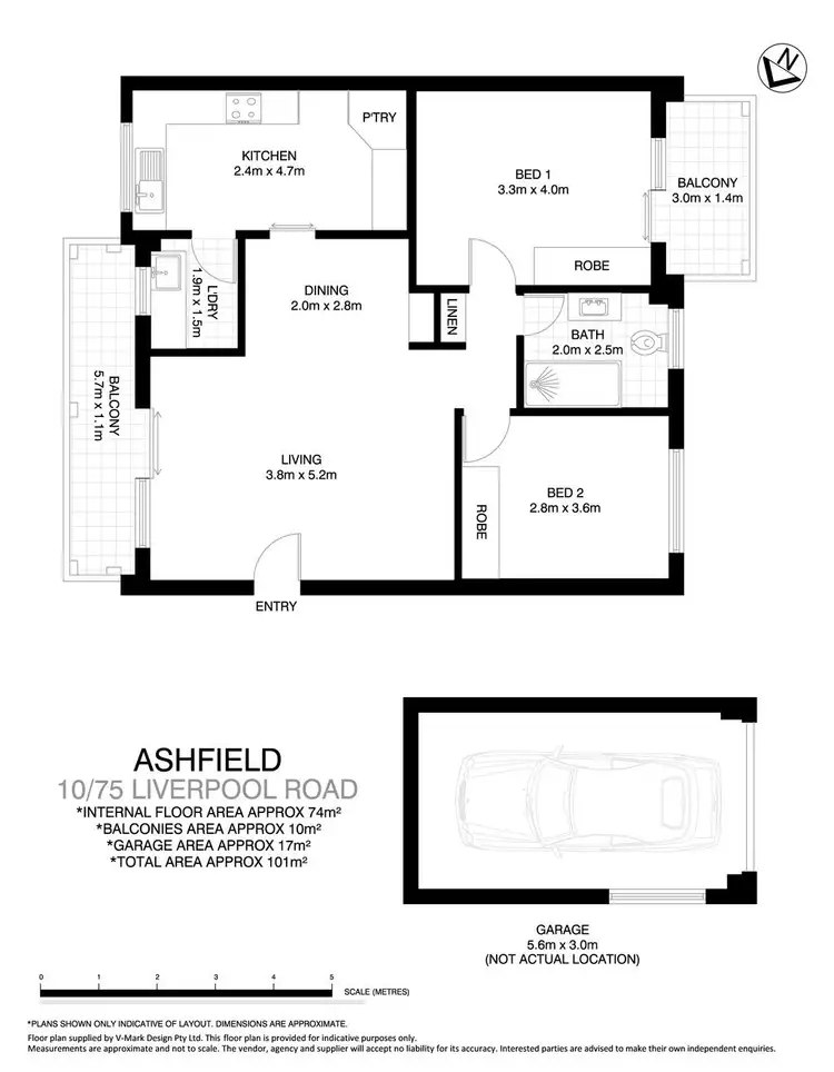 Floorplan of Homely apartment listing, 10/75 Liverpool Road, Ashfield NSW 2131