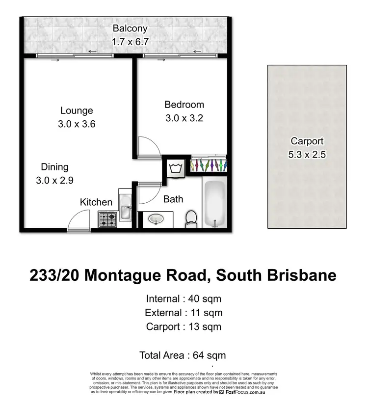Floorplan of Homely unit listing, 233/20 Montague Road, South Brisbane QLD 4101