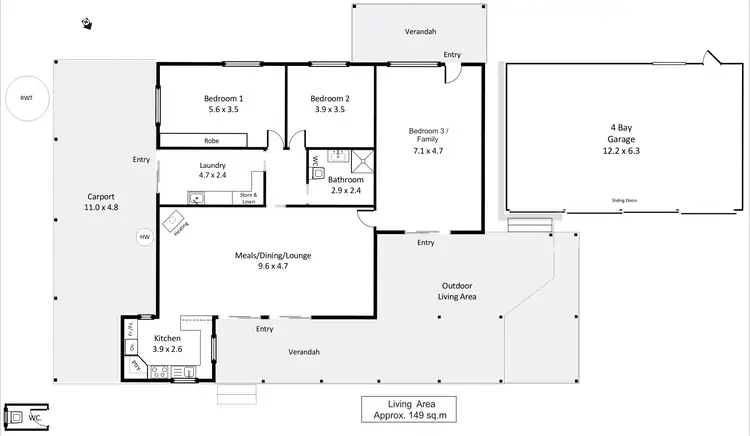 Floorplan of Homely house listing, 2407 Kingston Road, PYAP VIA, Loxton SA 5333
