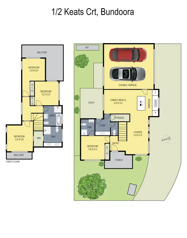 Floorplan of Homely townhouse listing, 1/2 Keats Court, Bundoora VIC 3083