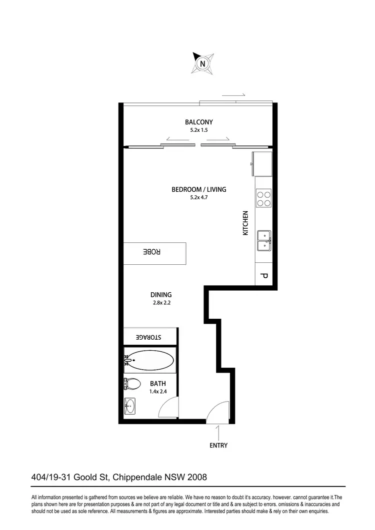 Floorplan of Homely apartment listing, 404/19-31 Goold Street, Chippendale NSW 2008