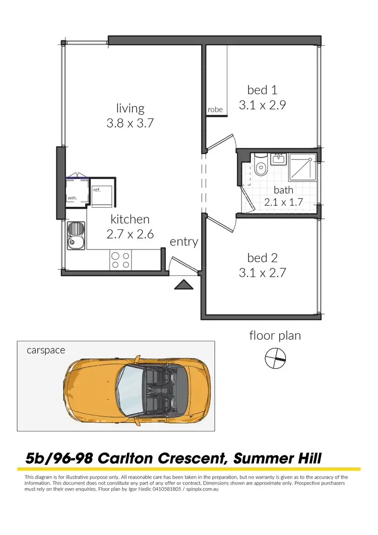 Floorplan of Homely apartment listing, 5B/96-98 Carlton Crescent, Summer Hill NSW 2130