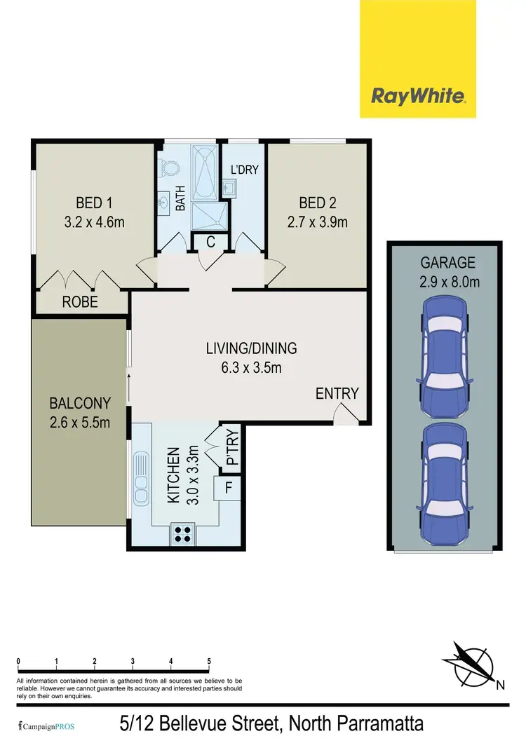 Floorplan of Homely unit listing, 5/12 Bellevue Street, North Parramatta NSW 2151