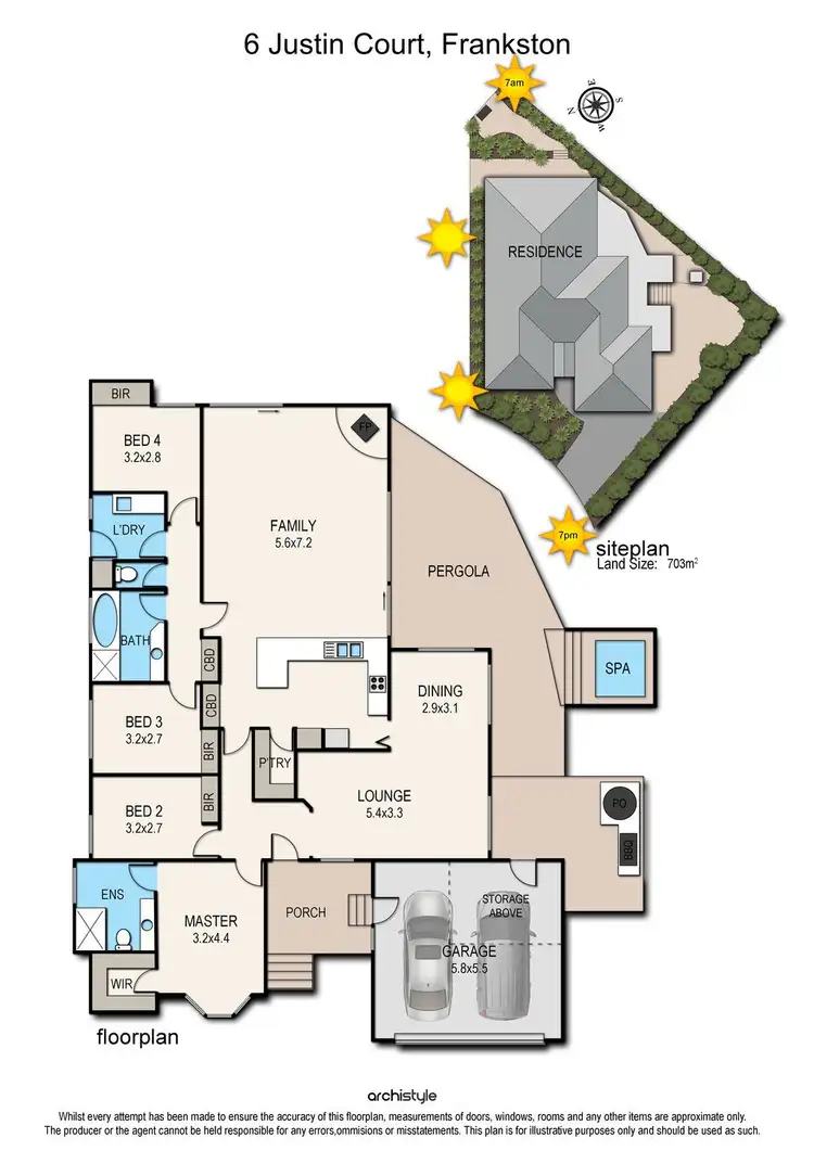 Floorplan of Homely house listing, 6 Justin Court, Frankston VIC 3199