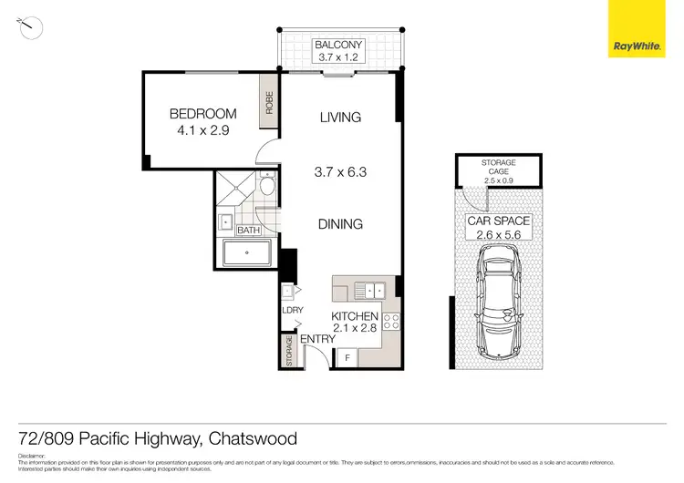 Floorplan of Homely unit listing, 72/809 Pacific Highway, Chatswood NSW 2067