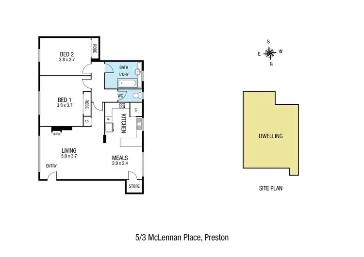 Floorplan of Homely apartment listing, 5/3 McLennan Place, Preston VIC 3072