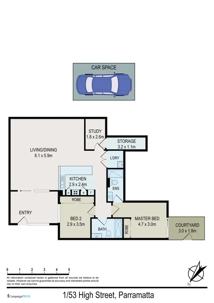 Floorplan of Homely unit listing, 1/53 High Street, Parramatta NSW 2150