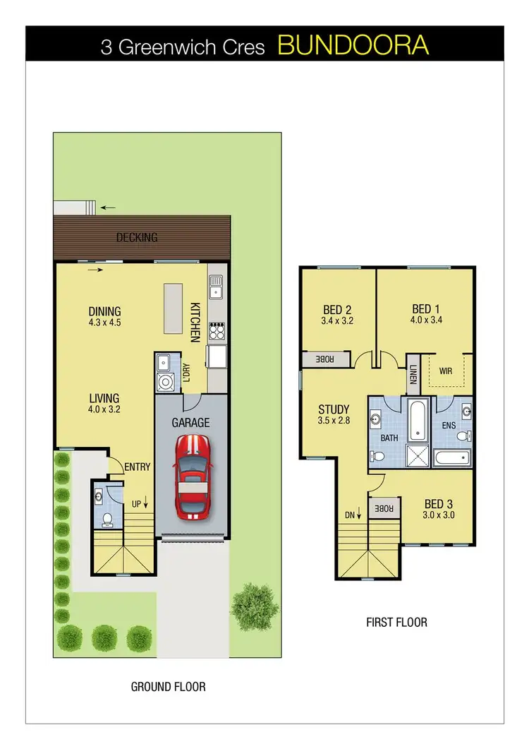 Floorplan of Homely townhouse listing, 3 Greenwich Crescent, Bundoora VIC 3083