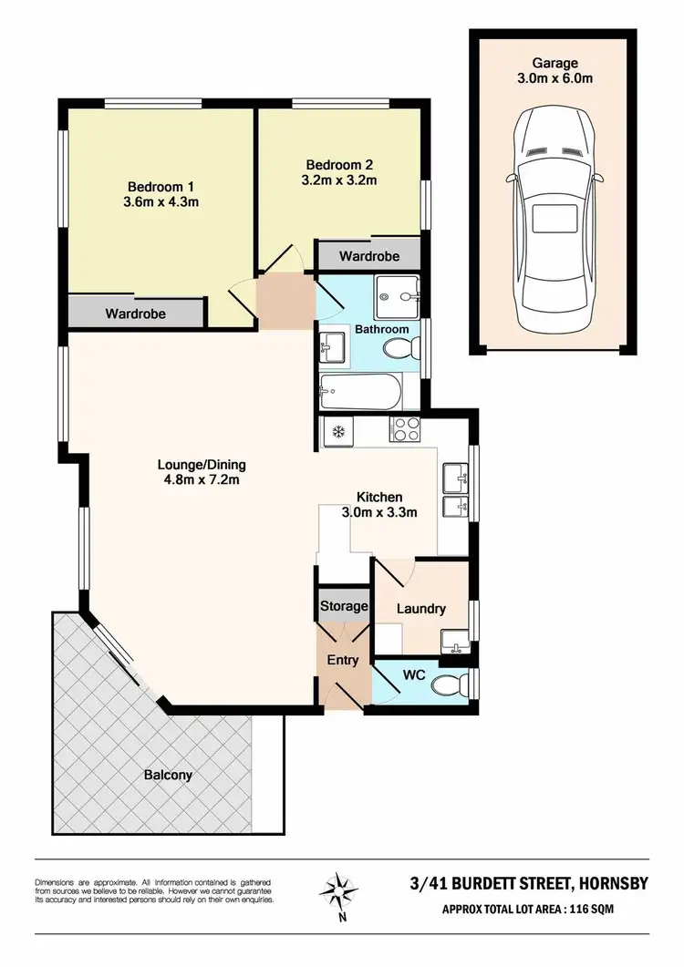 Floorplan of Homely unit listing, 3/41 Burdett Street, Hornsby NSW 2077