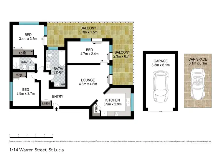 Floorplan of Homely unit listing, 1/14 Warren Street, St Lucia QLD 4067