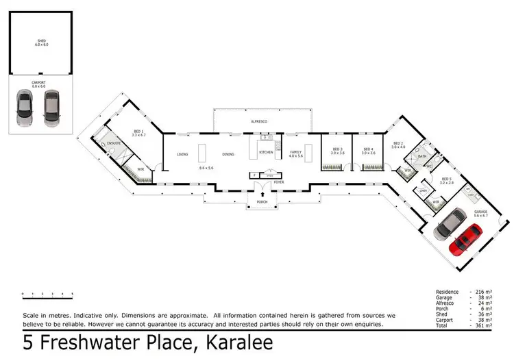 Floorplan of Homely rural property listing, 5 Freshwater Place, Karalee QLD 4306