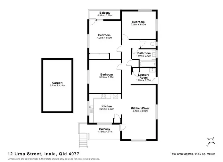 Floorplan of Homely house listing, 12 Ursa Street, Inala QLD 4077