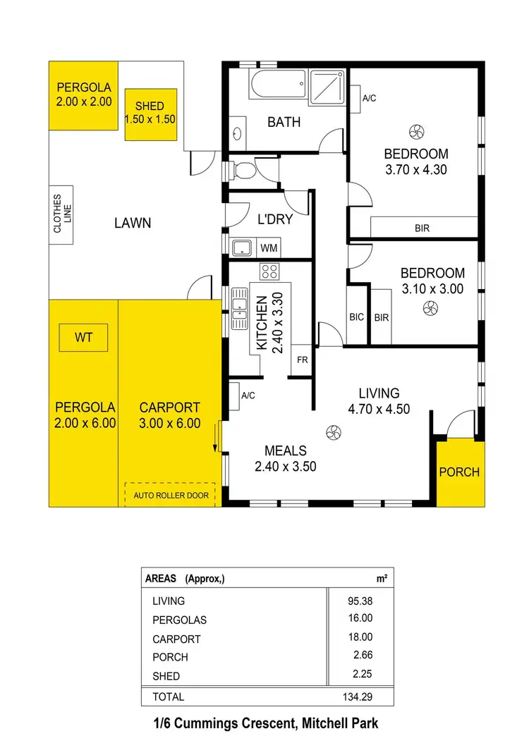 Floorplan of Homely unit listing, 1/6 Cummings Crescent, Mitchell Park SA 5043