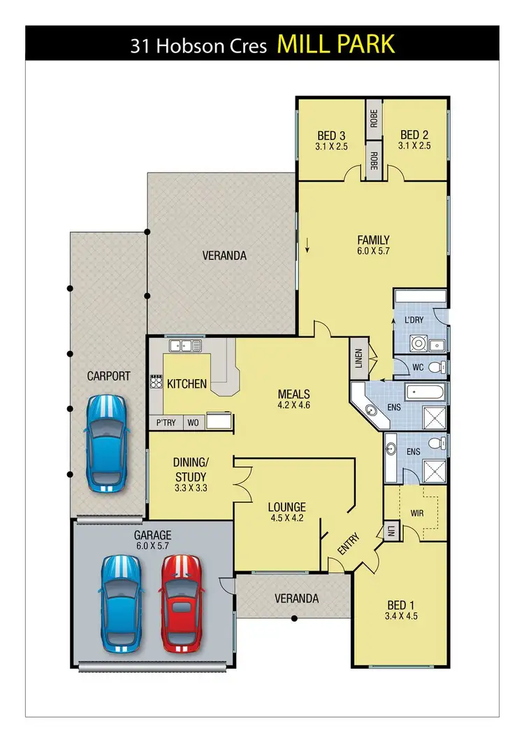 Floorplan of Homely house listing, 31 Hobson Crescent, Mill Park VIC 3082